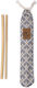 Straws Bamboo Gray with Brush 2pcs
