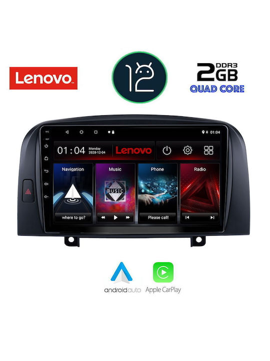 Lenovo Sistem Audio Auto pentru Hyundai Sonata 2006-2009 (Bluetooth/USB/AUX/WiFi/GPS/Apple-Carplay) cu Ecran Tactil 9"