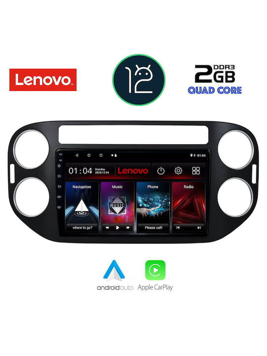 Lenovo Sistem Audio Auto pentru Volkswagen Tiguan 2004-2016 cu Clima (Bluetooth/USB/AUX/WiFi/GPS/Apple-Carplay) cu Ecran Tactil 9"