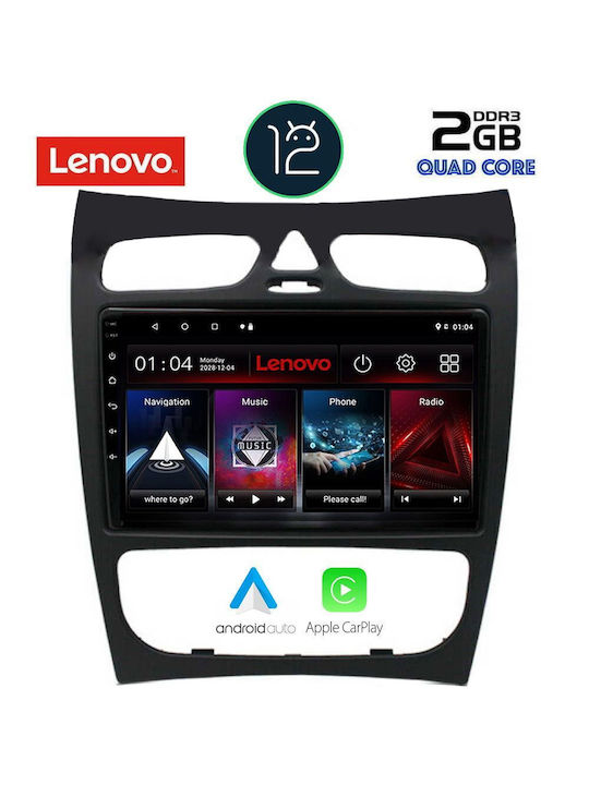 Lenovo Sistem Audio Auto pentru Mercedes-Benz Clasa CLK 2000-2004 (Bluetooth/USB/AUX/WiFi/GPS/Apple-Carplay) cu Ecran Tactil 9"