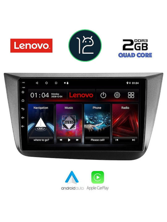 Lenovo Car-Audiosystem für Seat Altea / Leon 2004-2015 mit Klima (Bluetooth/USB/AUX/WiFi/GPS/Apple-Carplay) mit Touchscreen 9"