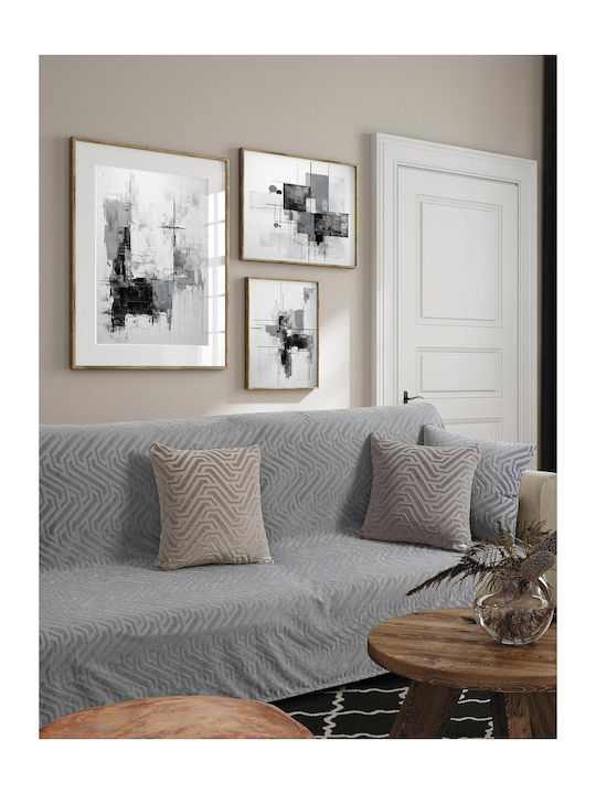 Madi Slange Ριχτάρι Διθέσιου Καναπέ Ζακάρ 180x250εκ. Γκρι