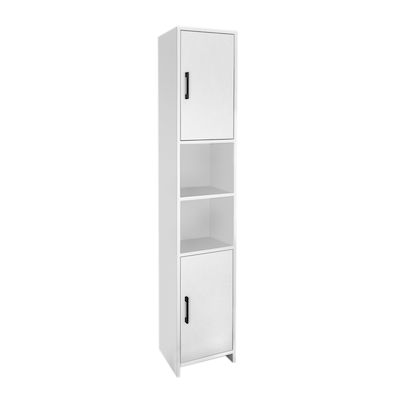 Megapap Cabinet de coloană pentru baie Etaj cu finisaj din melamină M35xL30xH180cm Alb