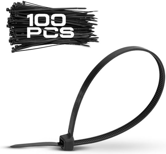 Bormann Δεματικά Καλωδίων Πλαστικά 100mmx2.5mm σε Μαύρο χρώμα (100τμχ) (050278)