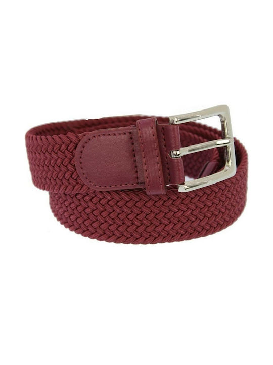 About Basics Men's Knitted Fabric Webbing Belt Belt Burgundy