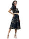 Summer Midi Evening Dress Black
