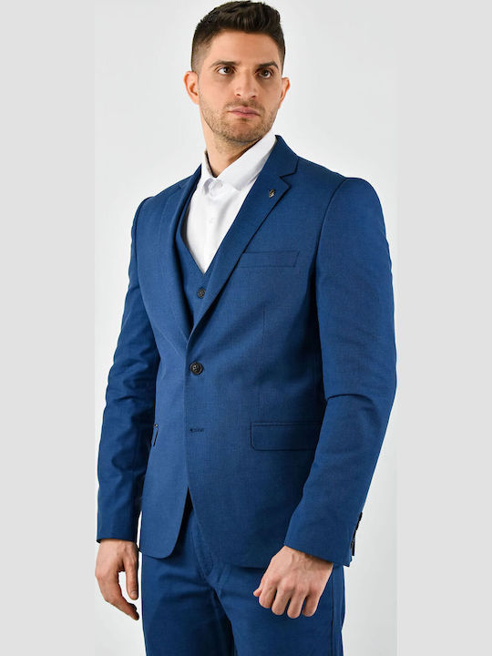 Endeson Fashion Herrenanzugsjacke Blau