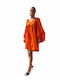 Silvian Heach Mini Evening Dress Orange