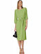 Summer Midi Dress for Wedding / Baptism Green