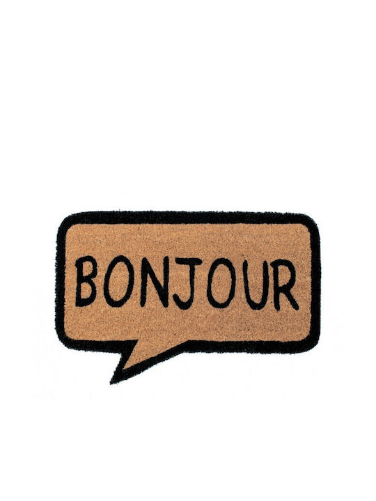 Bizzotto Coconut Fiber Doormat Bonjour Bubble Brown 40x60cm