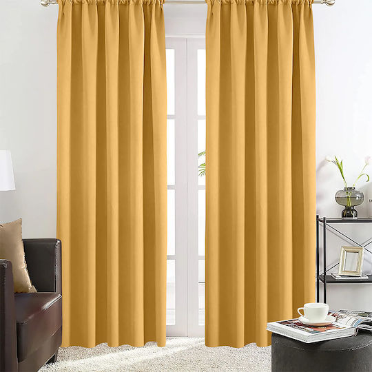 Lino Home Κουρτίνα με Τρέσα Basko Honey 150x240εκ.