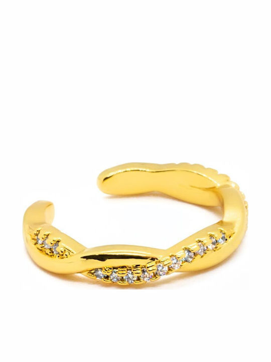 Piercing.gr Ring with Zircon Gold Plated