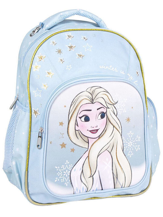 Cerda Frozen School Backpack for Elementary Light Blue with Water Bottle Holder