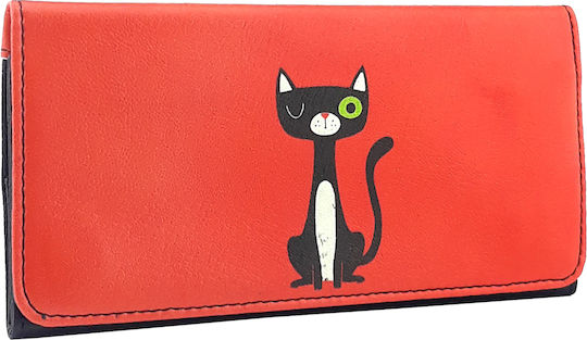 Pera Black Cat Lederne Tabaktasche in Orange mit magnetischem Verschluss 16x7.5cm
