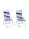 vidaXL Garden Chair Cushion with Backrest Blue 2 Pieces 50x120 cm