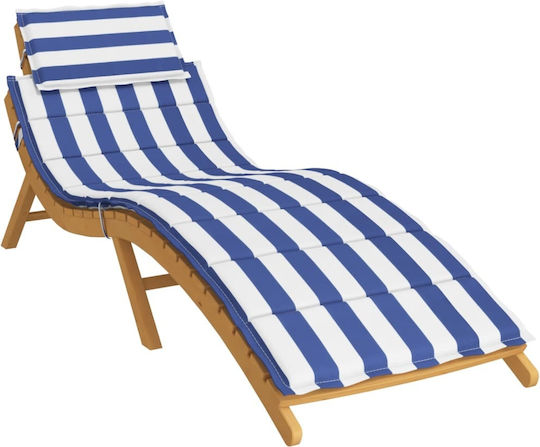 vidaXL Gartenstuhlkissen Mit Rückenlehne Blau 186x58cm