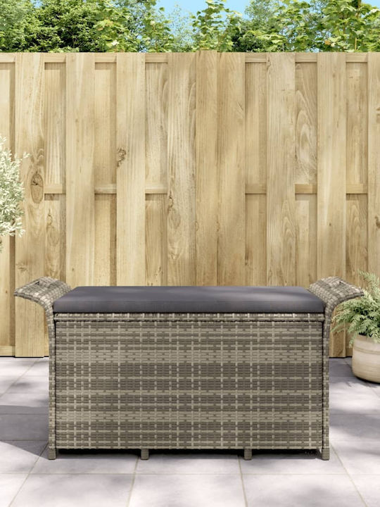 Bench Outdoor Rattan with Pillows 116x46x57cm