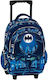 Alouette Batman School Bag Trolley Elementary, Elementary Blue with Water Bottle Holder 12Liters