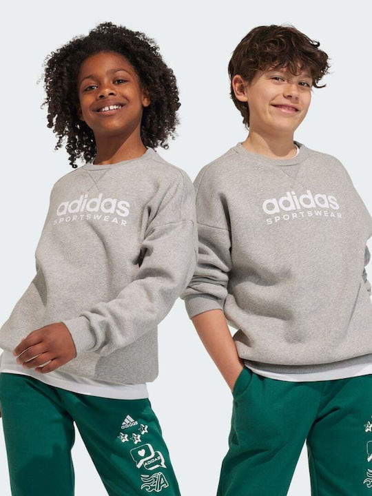 Adidas Fleece Παιδικό Φούτερ Γκρι