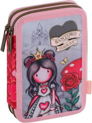 Santoro Gorjuss Pencil Case with 2 Compartments Pink