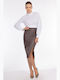 BelleFille Leather Midi Skirt in Brown color