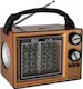 830067_radio Retro Φορητό Ραδιόφωνο Επαναφορτιζόμενο με Bluetooth και USB