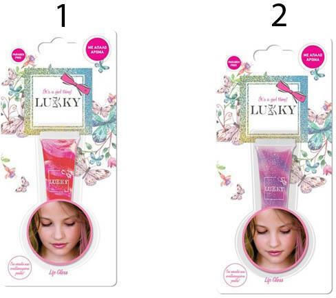 Lukky Cosmetics Toys Lipgloss Children's Makeup Pink/Lilac Various Designs 1pc
