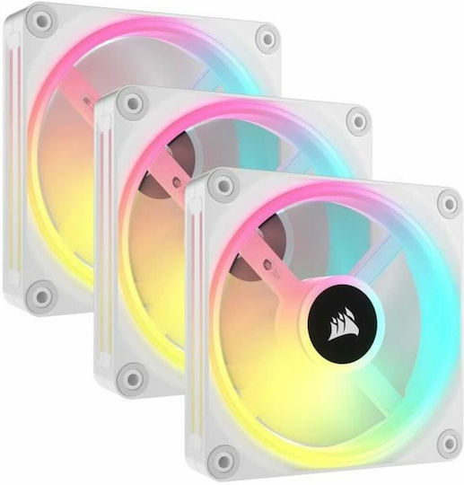 Corsair iCUE LINK QX120 Case Fan 2400rpm With RGB Lighting 3pcs White