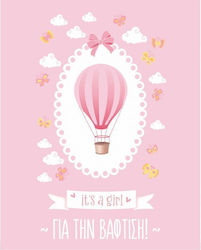 Greeting Card Baptism 9x11cm in Pink Color