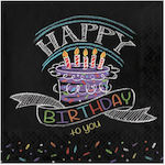 Party Napkins Black 33x33cm. 16pcs