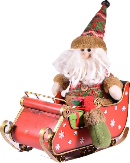 SP Souliotis Christmas Metal Figure Sleigh Red Height 26cm