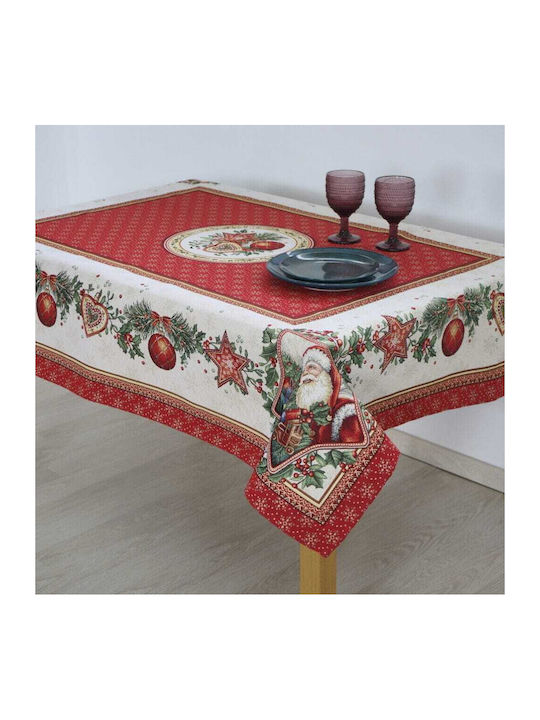 Christmas Tablecloth Fabric Red L180xW140cm 1pcs