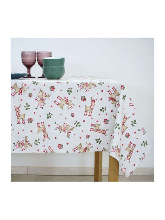 Dimeco Rudolph Christmas Fabric Tablecloth Ornament L220xW140cm