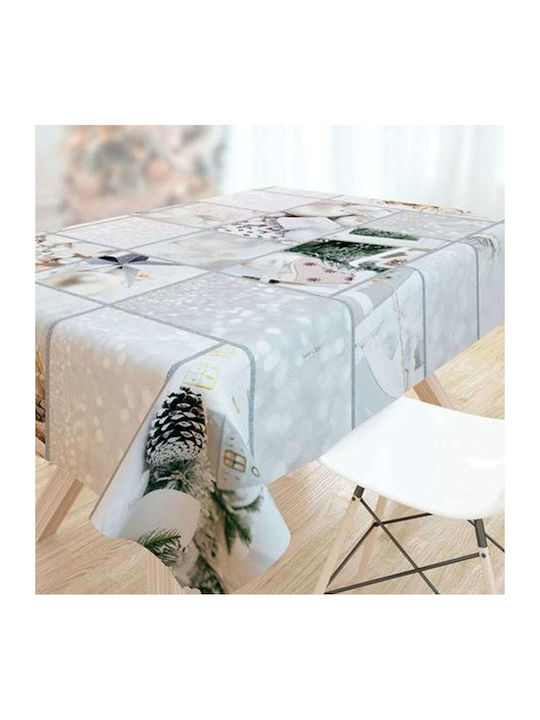 Saint Clair Christmas Tablecloth Square Fabric Gray L145xW145cm.