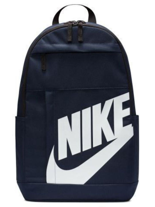 nike backpack blue white words Nike School Bag Backpack Junior High-High School Blue with Water Bottle  Holder 21Liters DD0559-452