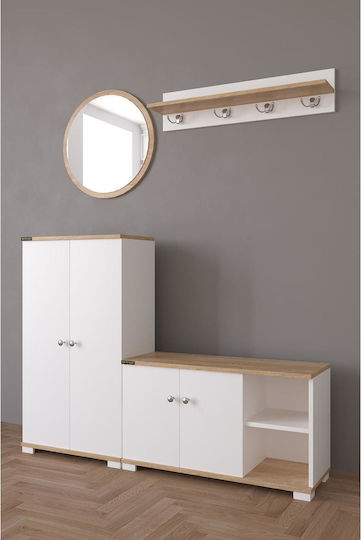 jemila Eingangsmöbel mit Spiegel / Garderobe & Schuhschrank 150x33x183cm