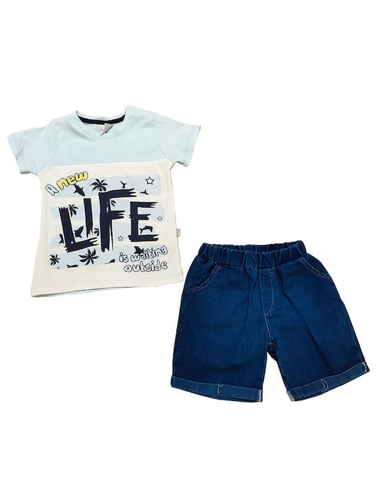 Lamonde Kids Set with Shorts Summer 2pcs Light Blue