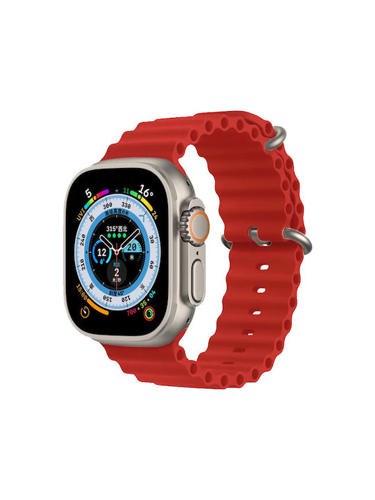 Sonique Ocean Band Λουράκι Σιλικόνης Κόκκινο (Apple Watch 42/44/45mm/Ultra 49mm)