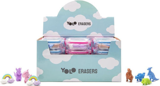 Yolo Eraser Set for Pencil and Pen Dino and Unicorn (Μiscellaneous colours) 1pcs Dino And Unicorn