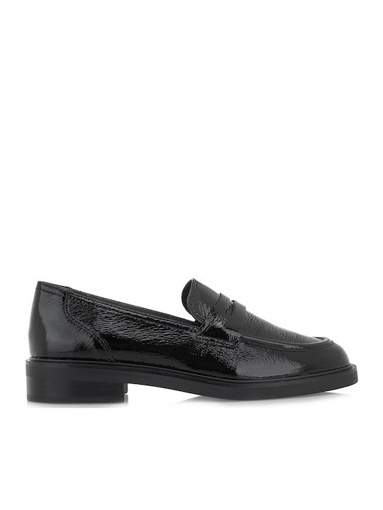 Leather Women's Loafers in Black Color