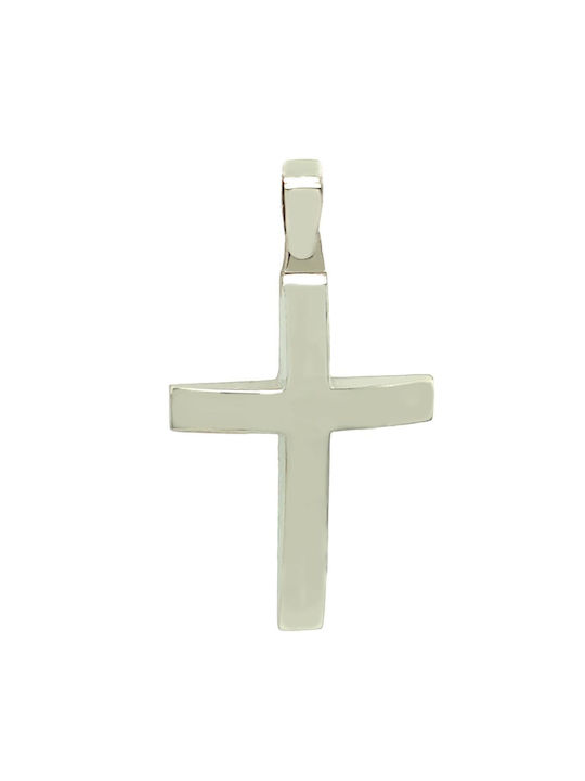 Xryseio Men's White Gold Cross 14K