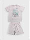 Dreams Set Top & Bottom Kids Summer Pyjamas Beige