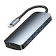 Remax RU-U5 USB-C Docking Station mit HDMI 4K PD Gray