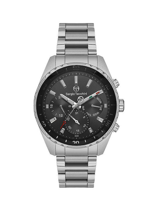 Sergio Tacchini Watch Battery with Silver Metal Bracelet