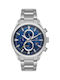 Sergio Tacchini Dual Time Watch Battery with Silver Metal Bracelet