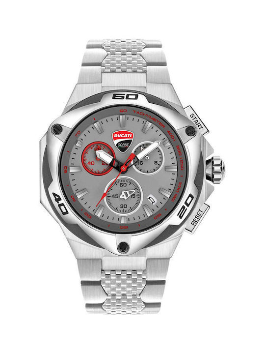 Ducati Watch Chronograph Battery with Silver Metal Bracelet