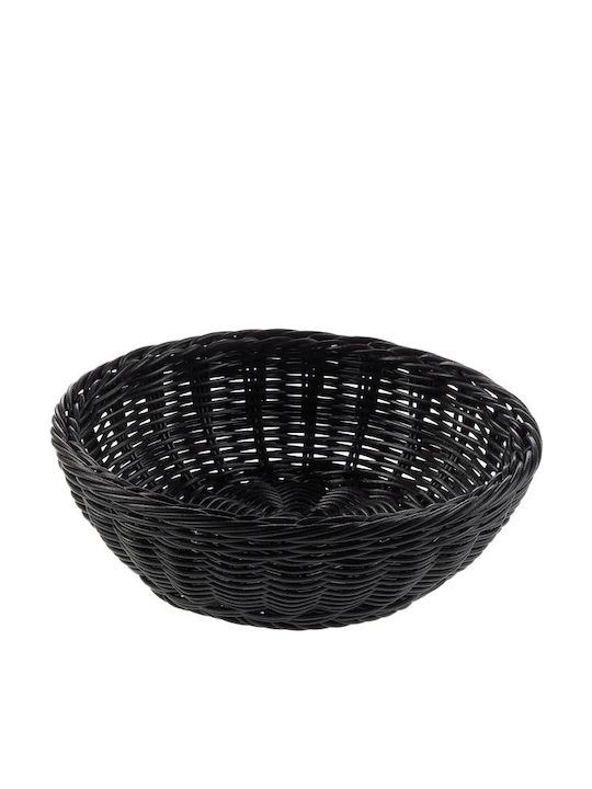 Leone Ψωμιέρα Ψάθινη Μαύρη 20x20x6.5cm