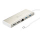 J5create USB-C Докинг станция с HDMI 4K PD Ethernet и свързване 2 монитора Златист (JCD381)