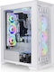 CTE T500 TG ARGB Snow Gaming Full Tower Computer Case with Side Window White