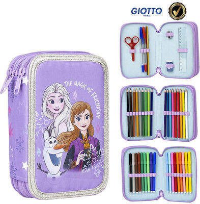 Cerda Frozen Pencil Case Full with 3 Compartments Purple